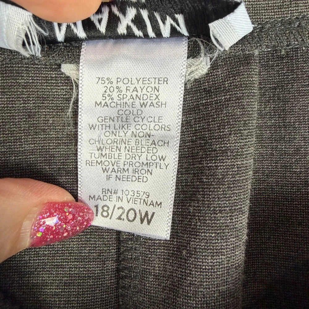 Maxim Liberty Gray Pencil Skirt Women's 18/20W‎ Pull-On Midi Office Career